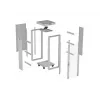 LANBERG 19-calowa 32U stojąca szafa rack 600×600 mm szara z perforowanymi drzwiami i LCD (płaska paczka)