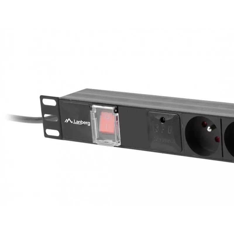 Lanberg PDU-05E-0200-IEC-BK jednostka dystrybucji zasilania (PDU) 5 gniazd AC 1U Czarny