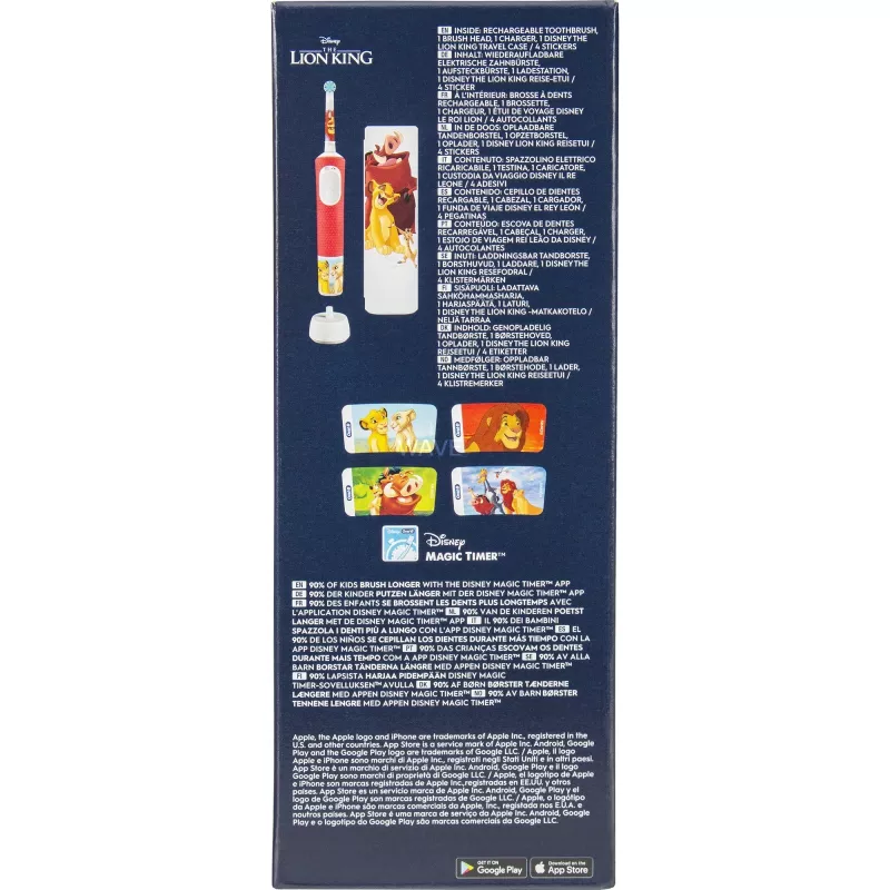 Szczoteczka elektryczna Vitality Pro 103 Kids Król Lew, wielokolorowa, z etui podróżnym