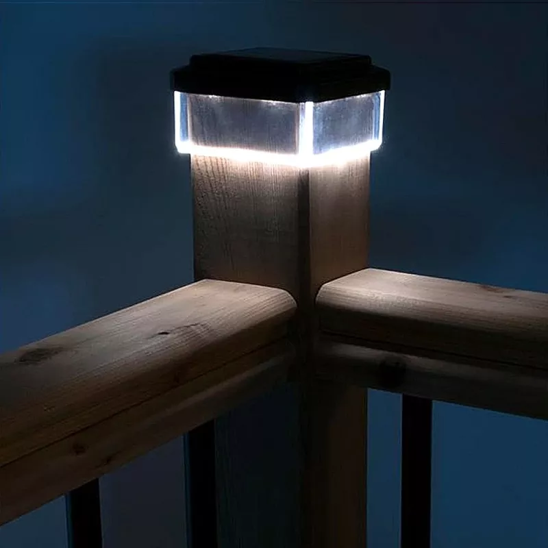 Lampa solarna LED ogrodowa GB128 na słupek, czarna - zielony niebieski