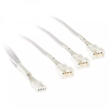 Kabel rozdzielacz PWM wentylatora Kolink PGW-AC-KOL-160, 35 cm w oplocie biały, rozdzielacz 1-do-2 PWM