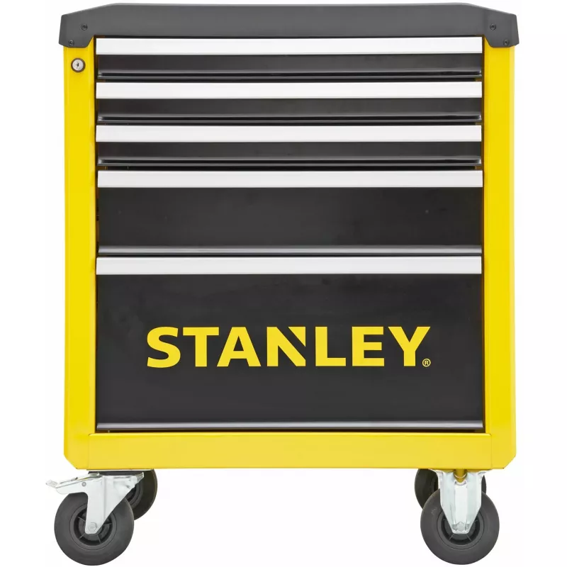 Wózek narzędziowy Stanley STST74305-1 z 5 szufladami, żółto-czarny, 3 płaskie + 2 wysokie szuflady