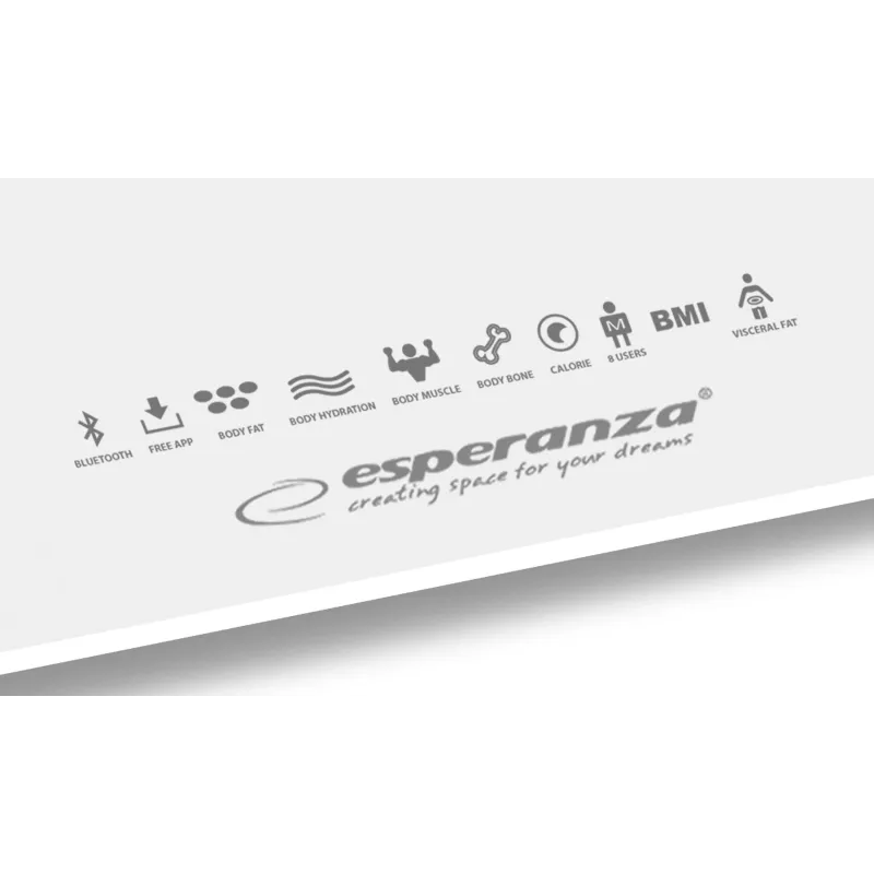 Waga osobista Esperanza EBS016W Square White Elektroniczna waga osobista
