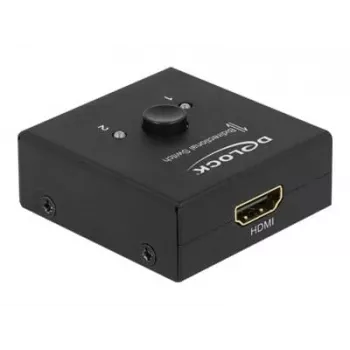 DeLock HDMI 2 - 1 dwukierunkowy 4K 60 Hz kompaktowy – pudełko detaliczne – przełącznik wideo/audio – 2 x HDMI – komputer stacjonarny (64072)