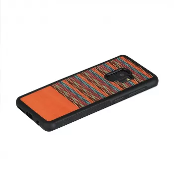Smartfon etui man and wood do Galaxy S9 — brązowa krata z czarnymi wykończeniami
