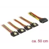 Kabel SATA DeLOCK 60158 0,5 m SATA 15-pin 4 x SATA 15-pin Wielokolorowy