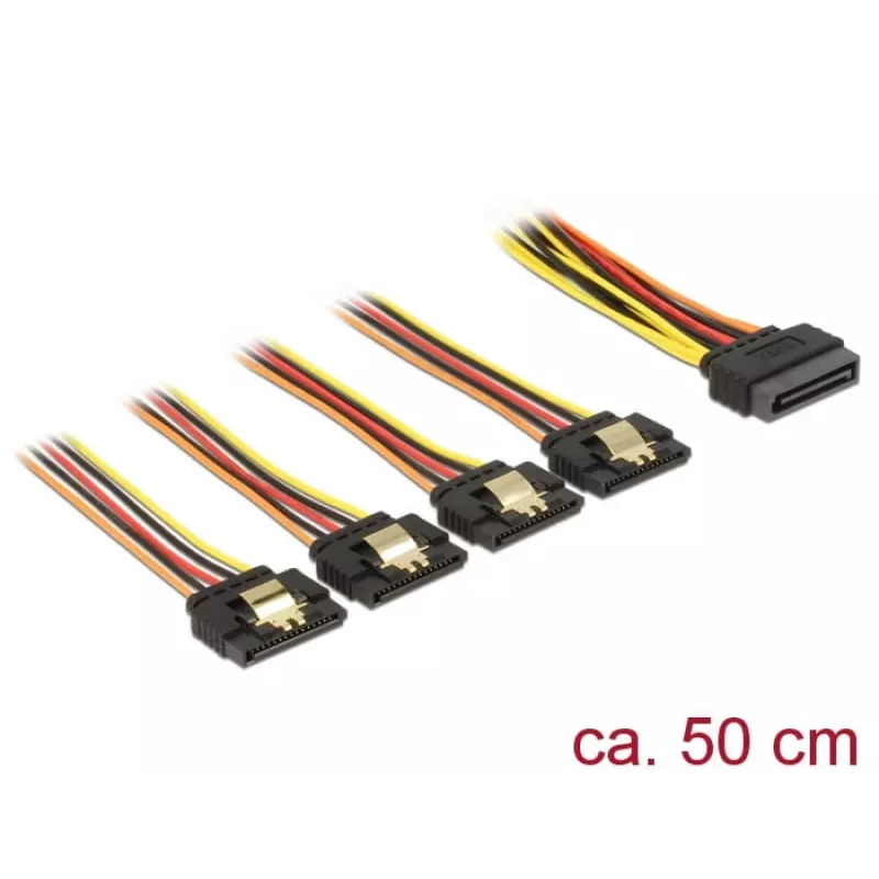 Kabel SATA DeLOCK 60158 0,5 m SATA 15-pin 4 x SATA 15-pin Wielokolorowy