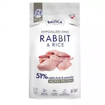 BALTICA Nutraceutic Hypoalergiczna M Królik z ryżem - sucha karma dla psa - 3kg