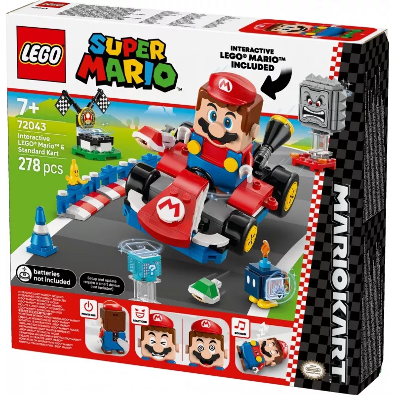 LEGO Zabawka konstrukcyjna 72043 Super Mario Interaktywny Mario Kart ze standardowym gokartem