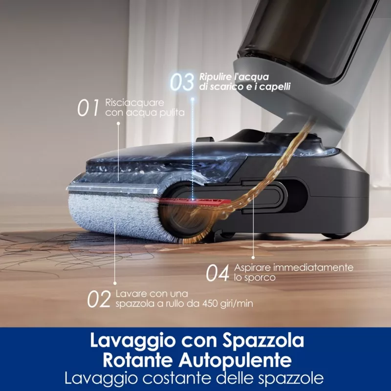 Bezprzewodowy odkurzacz podłogowy Tineco Floor One i5 Stretch Plus – lekka, mop do mycia na mokro i sucho