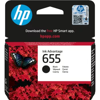 HP 655 Czarny Oryginalny Ink Advantage, wkład atramentowy, czarny, 1 szt., 550 stron