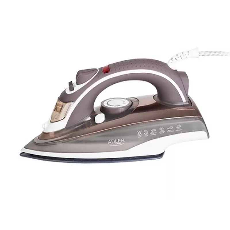 Żelazko parowe Adler AD 5030 — żelazko parowe, 3000 W, ceramiczna stopa, zbiornik na wodę 0,31 L, ciągła para 20 g/min, prasowanie pionowe, anti-calc