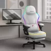 Biały meshowy fotel gamingowy RGB