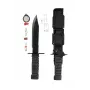 Nóż survivalowy z ostrzem stałym Mil-Tec Special Forces 15368000 — stal nierdzewna, pełny trzpień, długość całkowita 310 mm, ostrze 185 mm, czarny