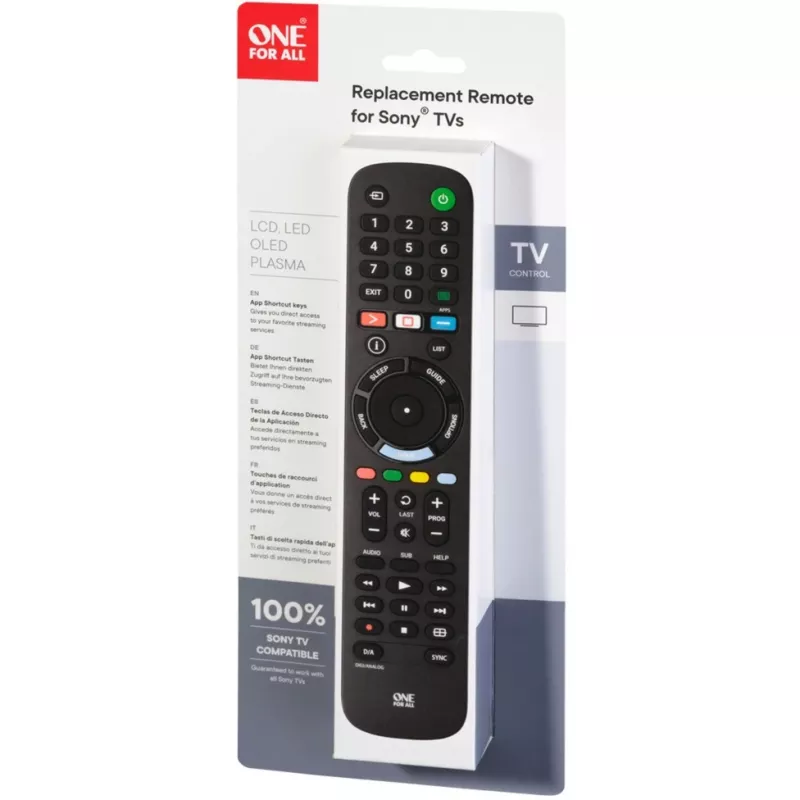 One for All TV Replacement Remotes Pilot zastępczy do telewizorów Sony