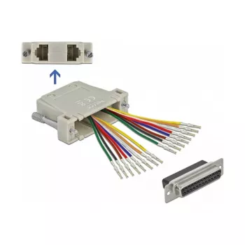 D-Sub 25 pin złącze zaciskowe żeńskie na 2 x RJ45 żeńskie DeLOCK 66834