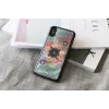 Etui na smartfona iKins do iPhone XS / XS S — wzór Flower Garden, czarne