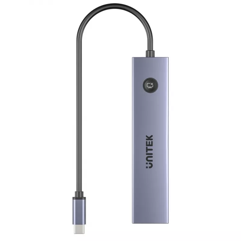 Unitek H1124AGY01 hub USB-C z 100W PD, HDMI 2.0, 2x USB‑A, 2x USB‑C, czytnik SD/microSD — aluminium
