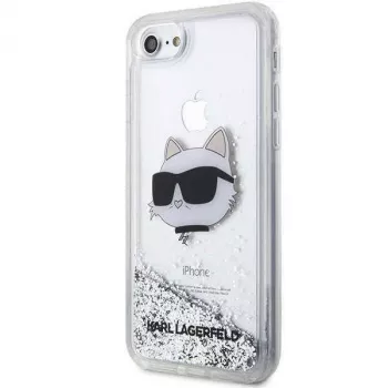 Karl Lagerfeld | Oryginalne etui IPHONE SE 2022/SE 2020/7/8 Karl Lagerfeld Twarde etui z brokatem Głowa Choupette (KLHCI8LNCHCS)
