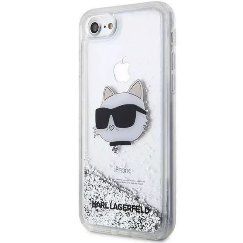 Karl Lagerfeld | Oryginalne etui IPHONE SE 2022/SE 2020/7/8 Karl Lagerfeld Twarde etui z brokatem Głowa Choupette (KLHCI8LNCHCS)
