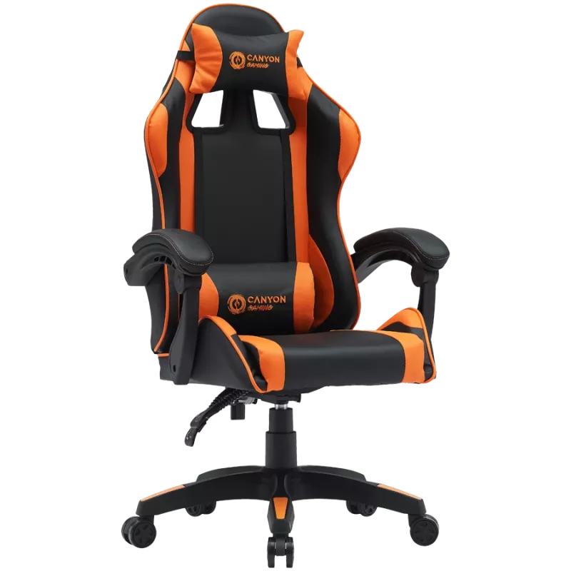 Fotel gamingowy CANYON Core SGCH2 Czarno-Pomarańczowy — ergonomiczny design, regulowana wysokość