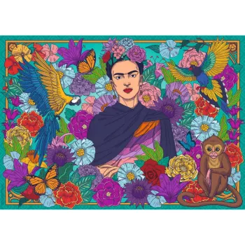 Puzzle - Raj Fridy Kahlo: Papugi, Małpy 1000 Elementów