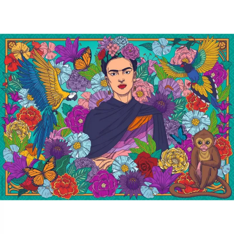 Puzzle - Raj Fridy Kahlo: Papugi, Małpy 1000 Elementów