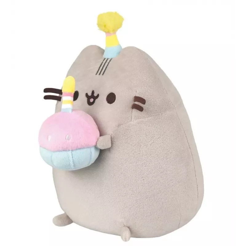 Pluszowa zabawka Pusheen marki Pusheen — 24 cm plusz z tortem i czapką urodzinową
