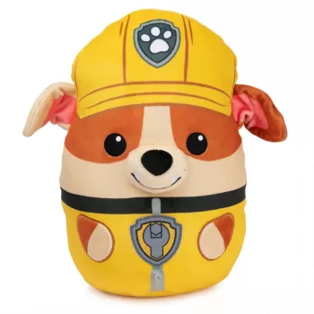 PAW Patrol Rubble Squish Pluszak, Oficjalna Zabawka z Popularnej Kreskówki, Przytulanka dla Dzieci od 1 Roku Życia, 12”