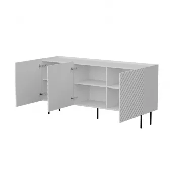 Komoda Cama Meble LUCCA 3D 165x40x80 cm, biała, korpus z płyty wiórowej