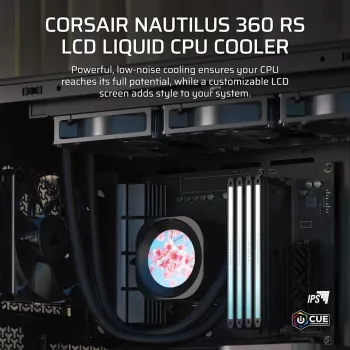 Chłodnica cieczy All-in-one Corsair Nautilus 360 RS 12 cm 2100 RPM Czarny