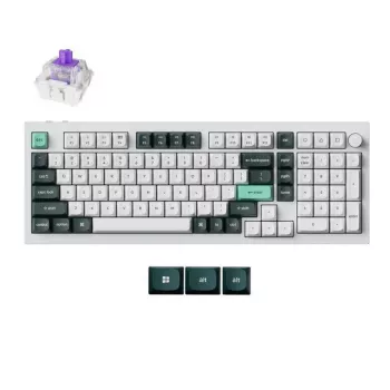 Mechaniczna bezprzewodowa klawiatura Keychron Q5 RGB biała obudowa, układ z możliwością wymiany przełączników na gorąco, kompaktowa forma 75%