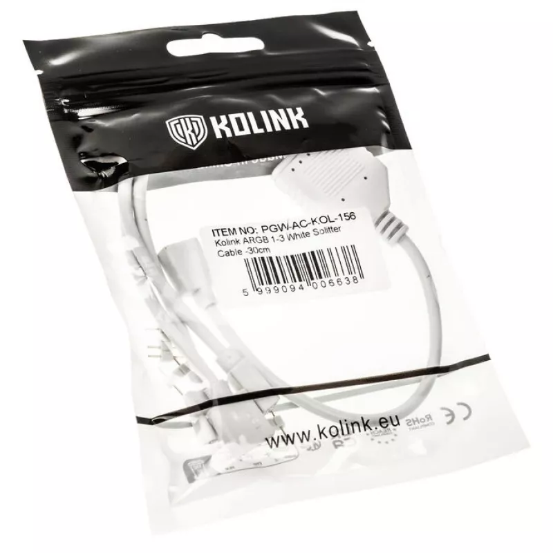 Kabel rozdzielacz Kolink ARGB 1-na-3 PGW-AC-KOL-156 30 cm biały