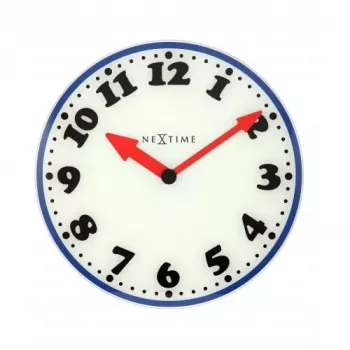 Zegar ścienny NeXtime 8151 Boy, Ø43 cm, biały/niebieski/czarny/czerwony