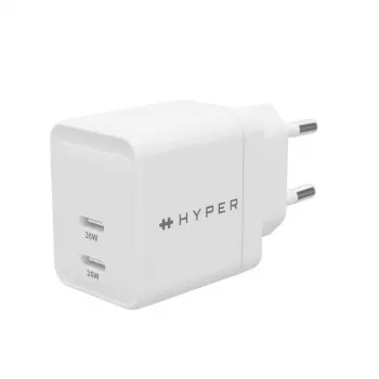 Ładowarka HYPER HJG35EU do urządzeń mobilnych, słuchawek, zestawów słuchawkowych, smartfonów, zegarków, biała, szybkie ładowanie, do użytku wewnętrznego