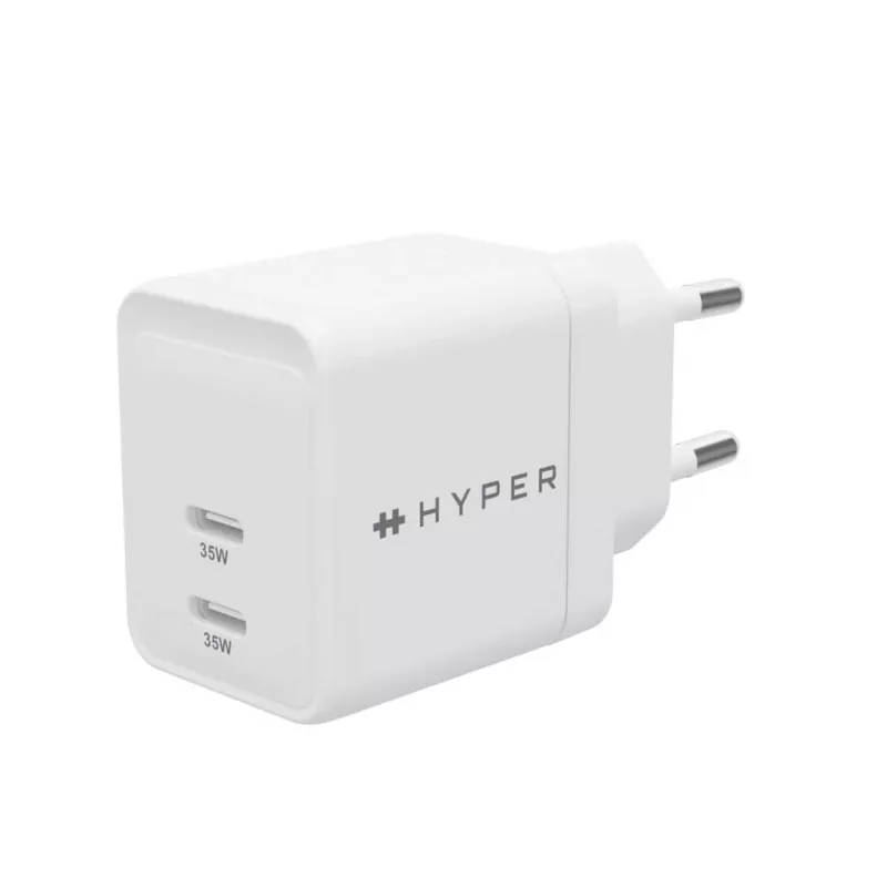Ładowarka HYPER HJG35EU do urządzeń mobilnych, słuchawek, zestawów słuchawkowych, smartfonów, zegarków, biała, szybkie ładowanie, do użytku wewnętrznego