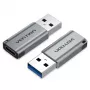 Adapter Vention USB 3.0 Męski na USB-C Żeński Szary Stop Aluminium