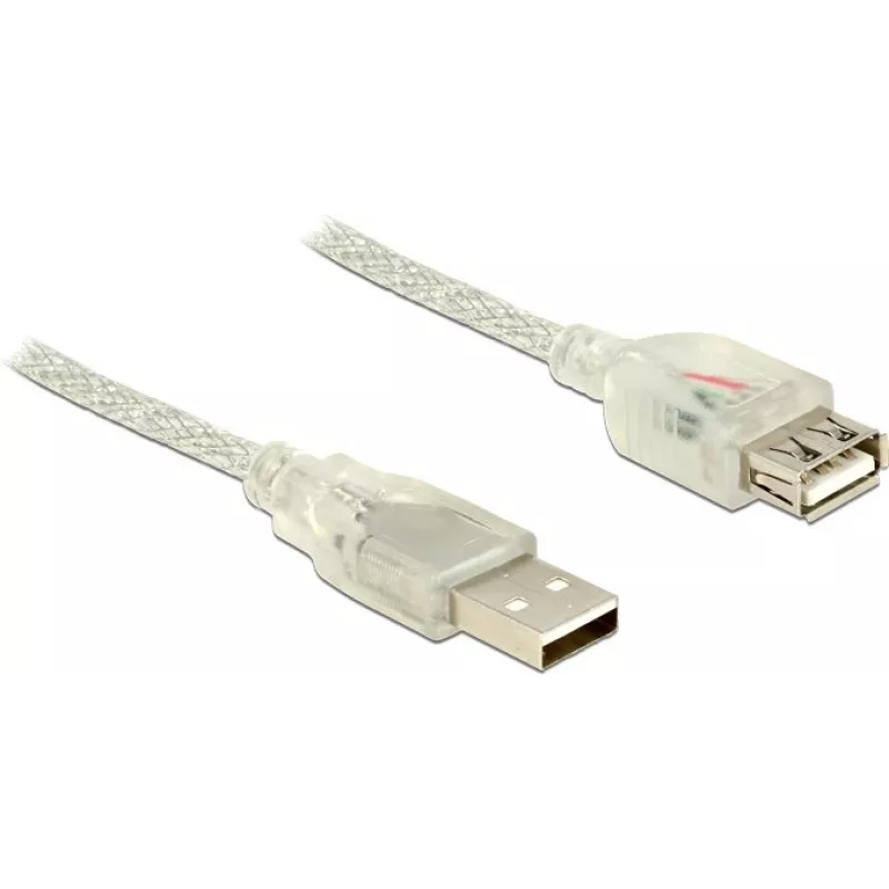 Kabel USB DeLOCK 83884 USB 2.0 3 m przezroczysty