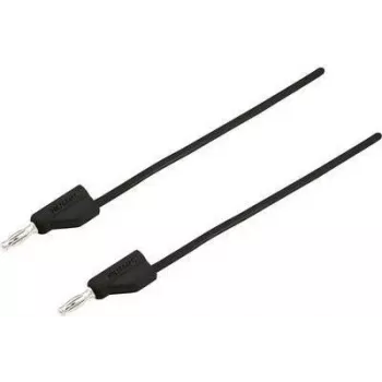 VOLTCRAFT Przewód pomiarowy [Wtyk 4 mm - Wtyk 4 mm] 5 m Czarny MSB-300 (MSB-300-5-SW)