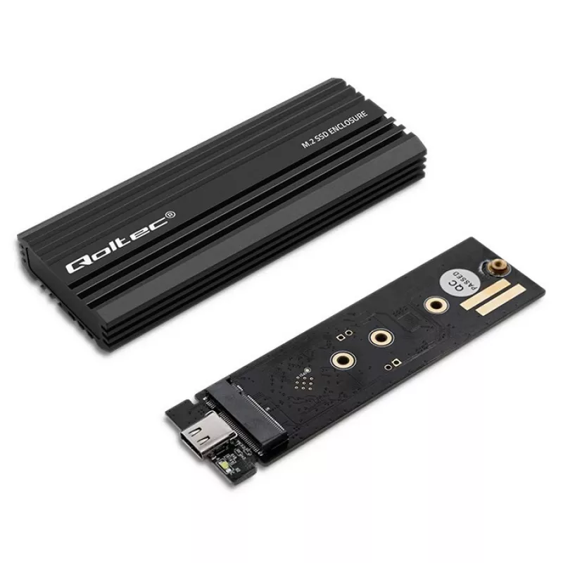Zewnętrzna obudowa SSD QOLTEC NV2270 dla dysków M.2 SATA/NVMe, USB-C, do 2 TB