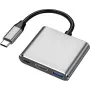 XtremeMac XWH-HUB3-13 stacja dokująca do laptopa i replikator portów przewodowy USB Type-C srebrny (XWH-HUB3-13)