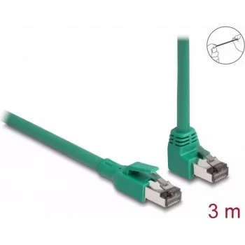 Kabel sieciowy DeLOCK RJ45 PROFINET SF/UTP 90° kątowy 3 m zielony