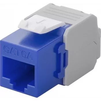 Wentronic Goobay CAT 6a KeyStone RJ45 Jack, nieekranowany, 500MHz, niebiesko-biały (90688)