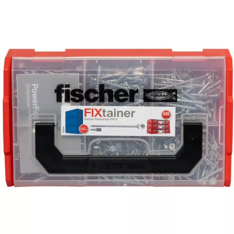 fischer FixTainer PowerFast II TX TG 562272 zestaw wkrętów do płyt wiórowych, stal ocynkowana (562272)