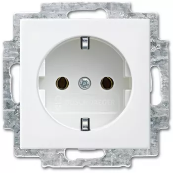Gniazdo wtyczkowe Typ F Busch-Jaeger 2P+E 16 A 250 V Białe