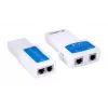 Tester PoE LANBERG NT-0402 — tester kabli sieciowych PoE z obsługą RJ-45/RJ-11, wskaźnikami LED, diodą zasilania, włącznikiem/wyłącznikiem