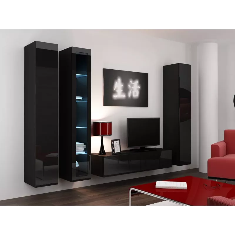 Cama Witryna VIGO '180' 180/40/30 czarny/czarny połysk