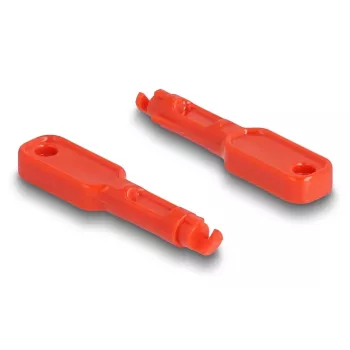 Blokada portu DeLOCK 20928 RJ-45 czerwony plastik 11 szt.