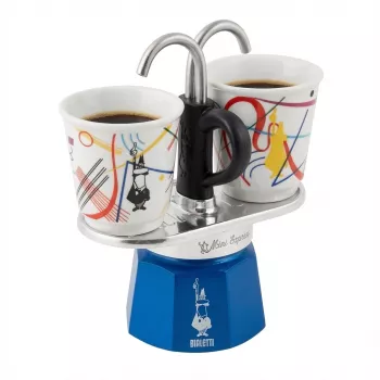 Stovetop Moka Pot BIALETTI MINI EXPRESS zestaw Kandinsky różne kolory, mały ekspres do kawy