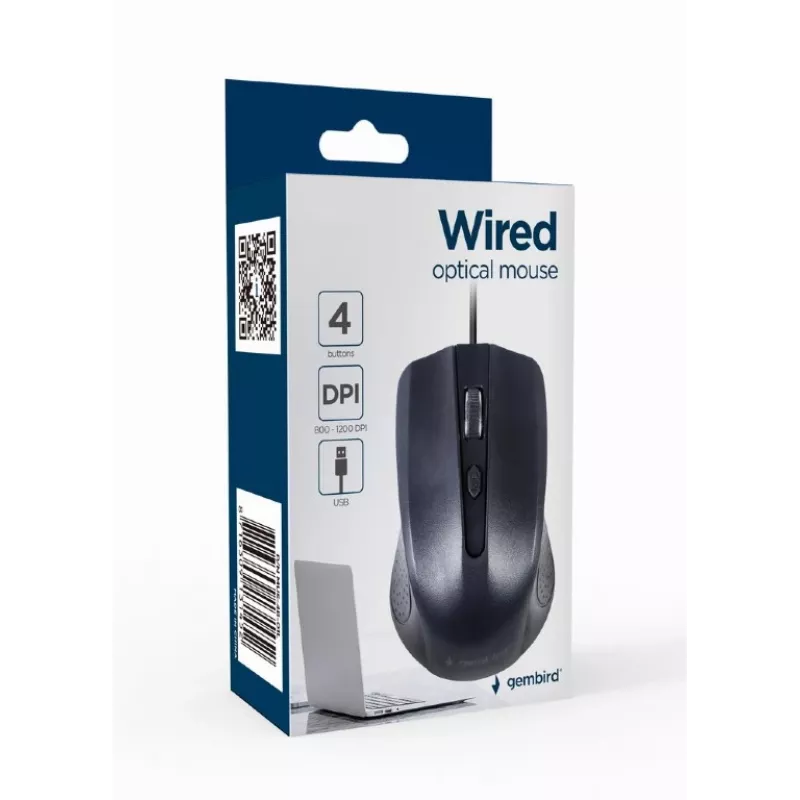 Mysz optyczna czarna USB kabel 1,8 m